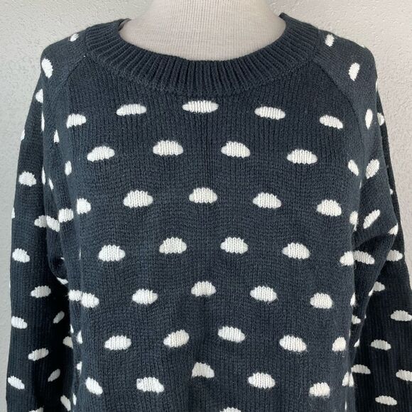 Sharagano Black and White Sweater Size PL EUC - Picture 2 of 7